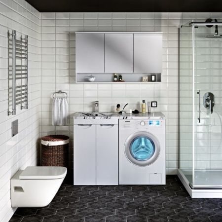 Тумба под раковину Runo Лира 120 4620750027223 Белая