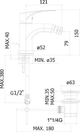 Смеситель для биде Paffoni Lime LM135CR, артикул LM135CR