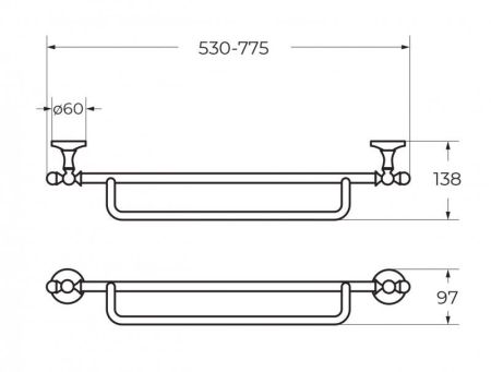 Полотенцедержатель двойной подвесной ART&MAX ANTIC AM-2648, артикул AM-E-2648AL