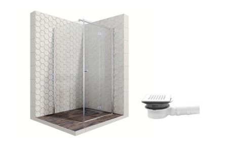 Душевой уголок Ambassador Diamond 12011106R-MA1, квадратный, точечный трап, 100х100