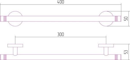 Полотенцедержатель, Сунержа, КАНЬОН, одинарный, ширина, мм-400, глубина, мм-53, высота, мм-50, тип установки-настенный, материал-нержавеющая сталь, цвет-золото