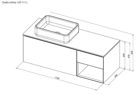 Тумба под раковину Allen Brau Infinity 120 1.21006.NO L дуб, артикул 1.21006.NO