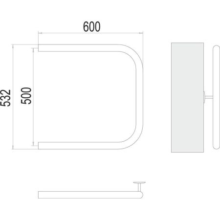 Полотенцесушитель водяной Terminus П-образный (1") БШ 50х60, артикул 4620768881602