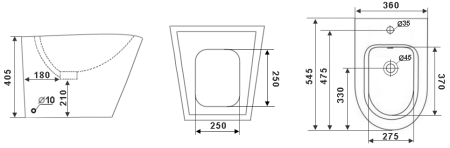 Биде Timo Inari TK-502 Белое, артикул TK-502