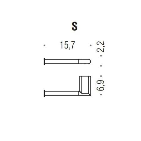 Colombo Mini Держатель т/б левый, цвет: PVD графит матовый, артикул B4008S.GM