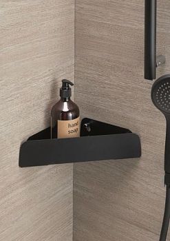 Stil Haus, угловая полка из нержавеющей стали 316, винтовое крепление, цвет черный матовый