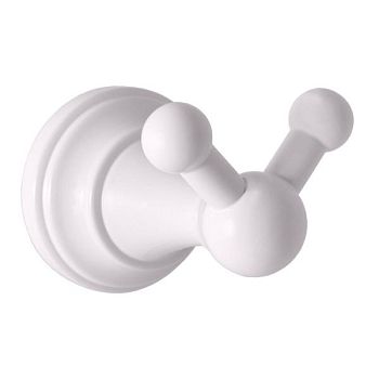 Крючок для ванной комнаты двойной Rav Slezak MORAVA MKA0102B, белый