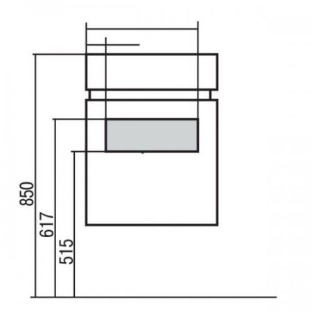 Тумба под раковину Акватон Эклипс 46 М 1A172801EK49R Белый/эбони светлый, петли справа, артикул 1A172801EK49R