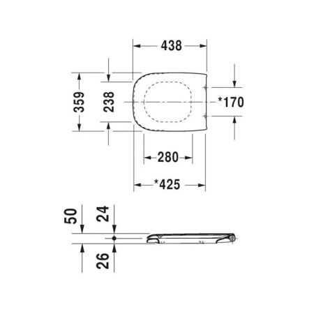 Сиденье для унитаза, Duravit, D-Code, с крышкой, ширина, мм-355, глубина, мм-425, высота, мм-30, тип шарниров-SoftClose, материал шарниров-пластик, цвет шарниров-хром, декор-без декора, цвет-белый, артикул 0067390000