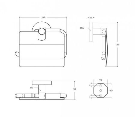 RELAX-PH-01 Держатель для туалетной бумаги, исполнение хром, артикул RELAX-PH-01