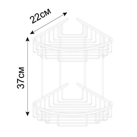 Полка металличеcкая угловая FIXSEN HOTEL FX-31051-2, хром, артикул FX-31051-2