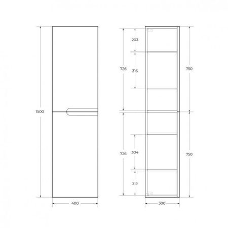 Мебель для ванной CEZARES DUET, артикул DUET-800-2C-SO-BO