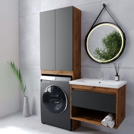 Шкаф VIANT  "Бостон" разборный для с\м графит 380х645х1900 (VBOS645G-SHSM), артикул VBOS645G-SHSM