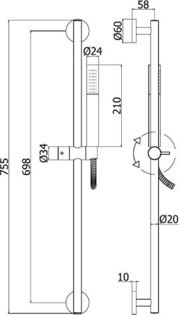 Душевой гарнитур Paffoni Life ZSAL135CRAG, артикул ZSAL135CRAG
