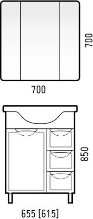 Зеркало-шкаф "Монро 70", артикул SD-00000678