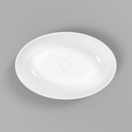 Умывальник WHITECROSS Citrine 60x40 (черный/белый глянец) иск. камень, артикул 0717.060040.10100