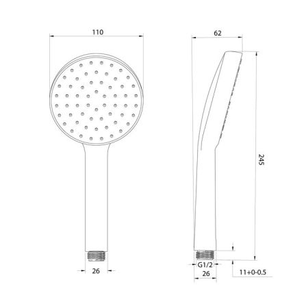 Лейка для душа, Essential, Milardo, ESS1F11M18, артикул ESS1F11M18