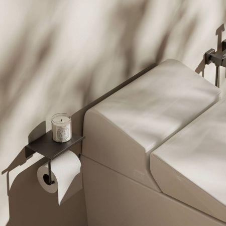 Держатель для туалетной бумаги с полочкой Maretti Torino-GM TRGM51P12, оружейная сталь, артикул TRGM51P12