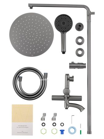 Душевая система WONZON & WOGHAND TOR, Темный графит (WW-88047073-BGM), артикул WW-88047073-BGM