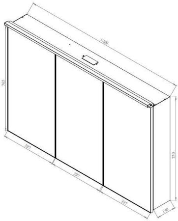 Зеркальный шкаф De Aqua Алюминиум 120 AL 507 120 S серебро, артикул AL 507 120 S