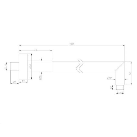 Кронштейн душевой настенный OMNIRES RA04CR (хром), артикул RA04CR