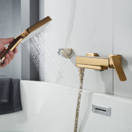 Смеситель для ванны Shevanik S9952G, золотой сатин