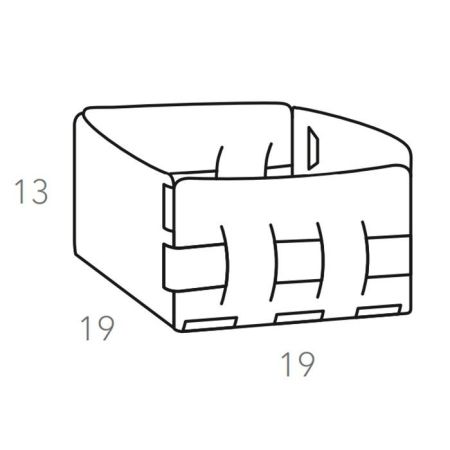 ADJ Корзинка Mini Bottega, 19x19xH13 см., цвет: белый/панна котта, артикул 1019.10/16