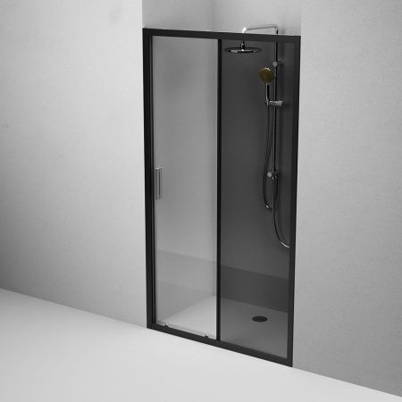 W90G-110-1-195BG Gem Solo Дверь душевая 110х195, стекло тонированное, профиль черный матовый W90G-110-1-195BG Gem Solo Дверь душевая 110х195, стекло тонированное, профиль черный матовый