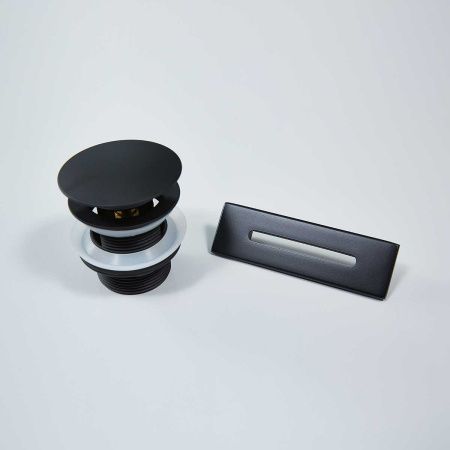 Донный клапан и съемная накладка перелива VDR-4B, цвет черный Донный клапан и съемная накладка перелива VDR-4B, цвет черный