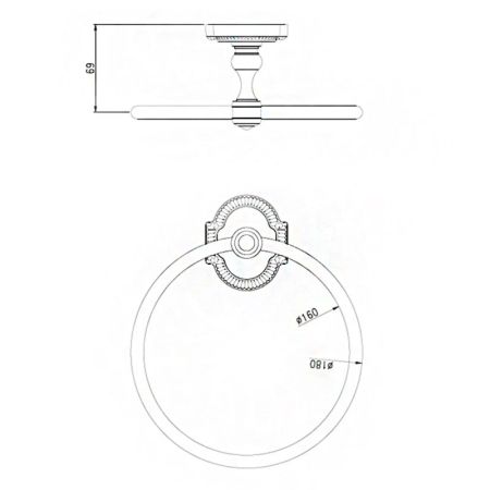 Кольцо для полотенец Bronze de Luxe ROYAL R25004, бронза, артикул R25004