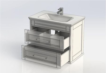 Тумба с раковиной Aquanet Бостон М 80 белый, артикул 00212668