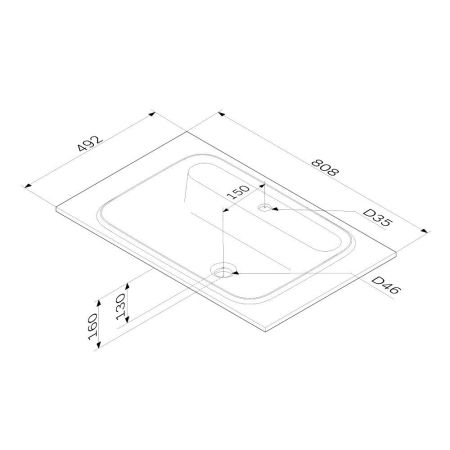 M8FWPC0800WM Func, Раковина мебельная, литьевой мрамор, 80 см, цвет белый матовый