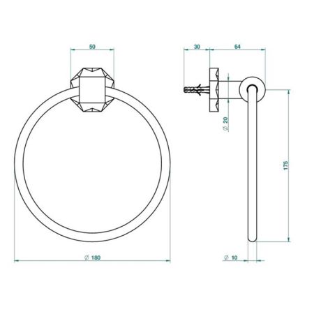 THG NIHAL PORCELAINE IVOIRE Полотенцедержатель-кольцо, цвет Soft gold, артикул U2N-F30-504N