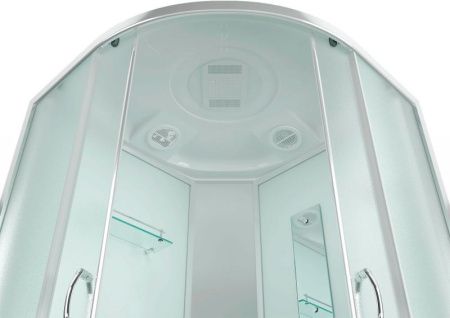 Душевая кабина Erlit Comfort ER3510P 100x100 задняя стенка Белая стекло матовое