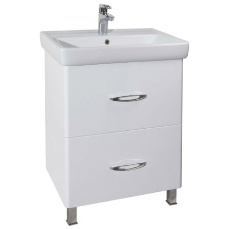 Тумба под раковину Bellezza Джела 60 4639809110014 2 ящика Белая, артикул 4639809110014
