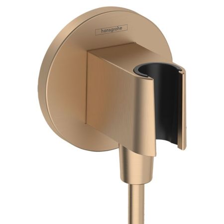 HANSGROHE FIXFIT S Шланговое подсоединение с держателем ручного душа, цвет щлифованная бронза, артикул 26888140