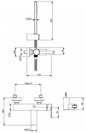 Смеситель для ванны и душа CEZARES GLAM-VDM1, артикул GLAM-VDM1-NOP