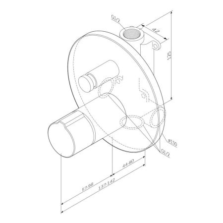 F85A45722 X-Joy TouchReel смеситель д/ванны/душа, монтируемый в стену, чёрный, шт., артикул F85A45722