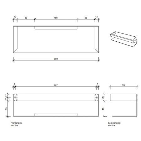 DECOR WALTHER CONTRACT Полка для душа 300х95х80 мм., цвет черный матовый DECOR WALTHER CONTRACT Полка для душа 300х95х80 мм., цвет черный матовый