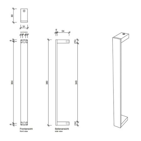 Decor Walther Contract Полотенцедержатель 38см., подвесной, цвет: черный матовый, артикул 0651360