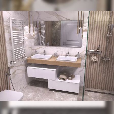 Тумба подвесная без столешницы Velvex Unit tp.UNI.80.1Y белый глянец, 80 см, артикул tp.UNI.80.1Y белый глянец