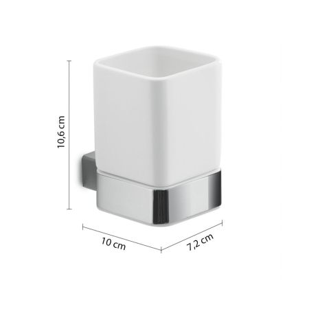 Gedy Spluga, настенный керамический стакан, цвет хром, артикул SG10(13)