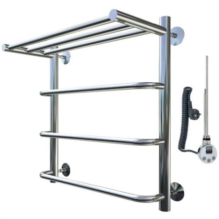 Электрический полотенцесушитель Тругор Идеал 1 элТЭН 60x50 с полкой Хром, артикул Идеал1/элТЭН6050П