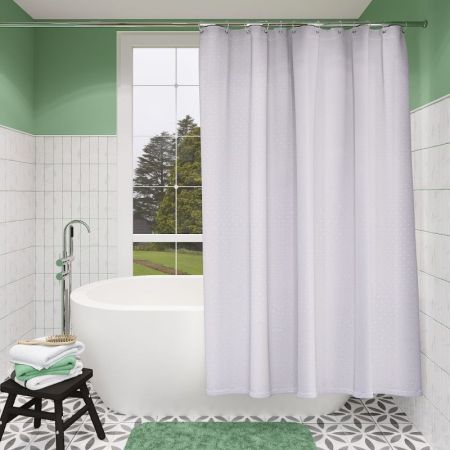 Шторка для ванной  однотонная белая