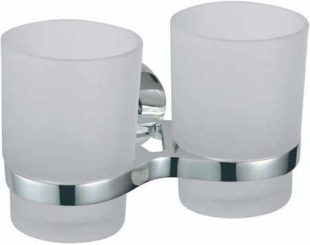 Стакан для ванной комнаты двойной Savol S-008768, хром, артикул S-008768