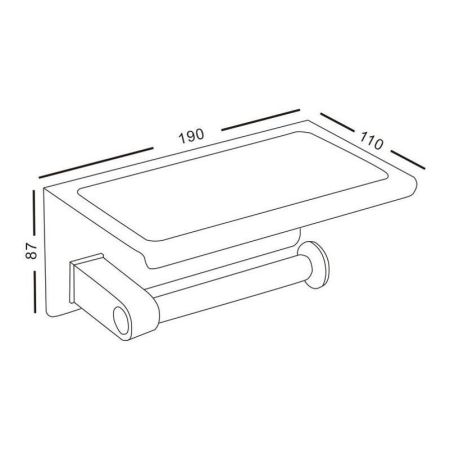 Держатель для туалетной бумаги с полочкой D-Lin D201508, сатин