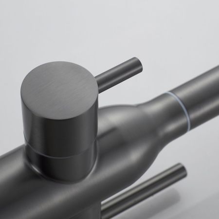 Смеситель для кухни с подключением фильтра Shevanik S248T, оружейная сталь