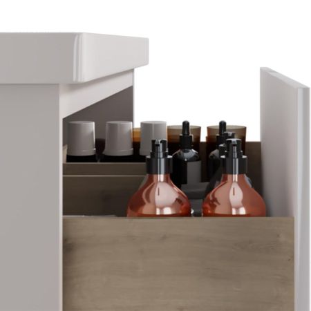 Тумба с раковиной подвесная Dreja Perfecto 90 см, белый, артикул 99-0808-com