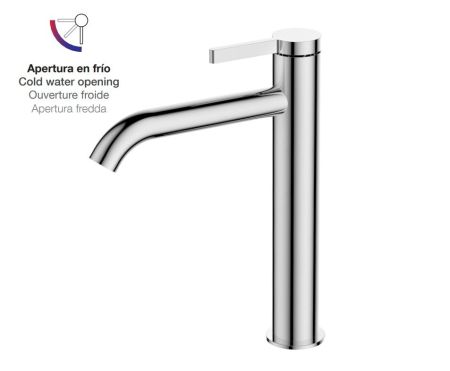 AQG Urban Flow, высокий однорычажный смеситель для раковины без донного клапана, цвет хром, артикул 01URF120CR