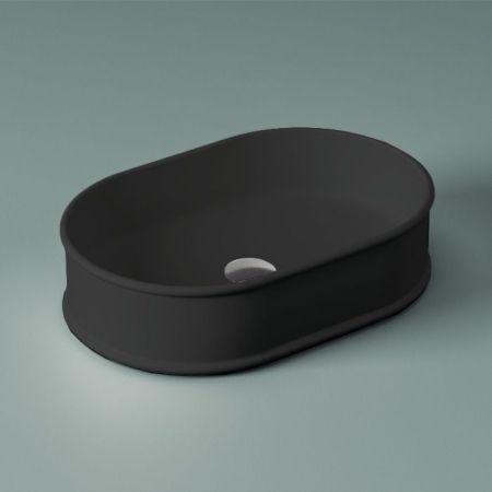 Artceram ATELIER Раковина накладная, 60x40хh15см, без отв под смеситель, без перелива, цвет: черный матовый, артикул ATL002 17 00 nero matt *0